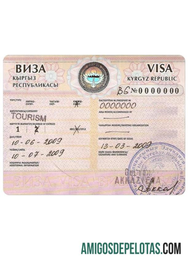 Visto de viagem para o Quirguistão modelo